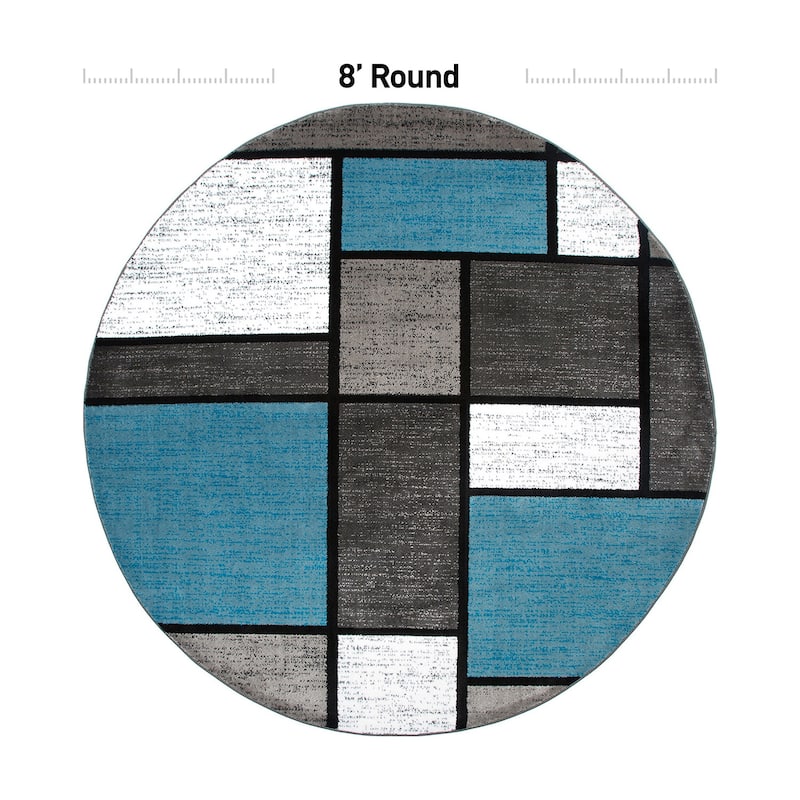 World Rug Gallery Contemporary Modern Boxed Color Block Area Rug