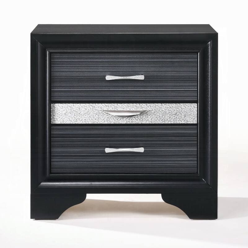 Nightstand with Pullout Jeweler Tray, Solid Wood Sofa Side Table, Storage Cabinet with Wooden Tabletop & 2 Drawers