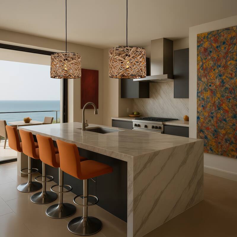 Innovations Lighting Savannah - 1 Light 13" Cord Hung Pendant - Matte Black Finish - Natural Shade