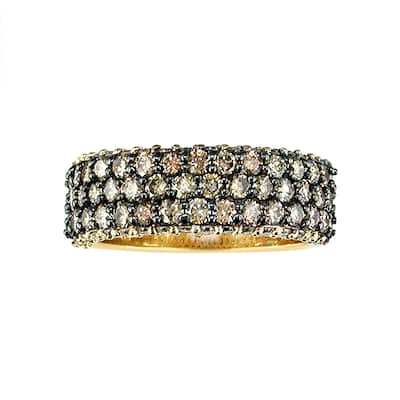 Effy Women's 14K Yellow Gold Diamond,Espresso Diamond Ring