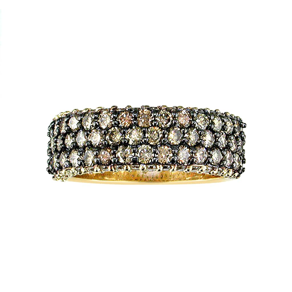 Effy Women's 14K Yellow Gold Diamond,Espresso Diamond Ring