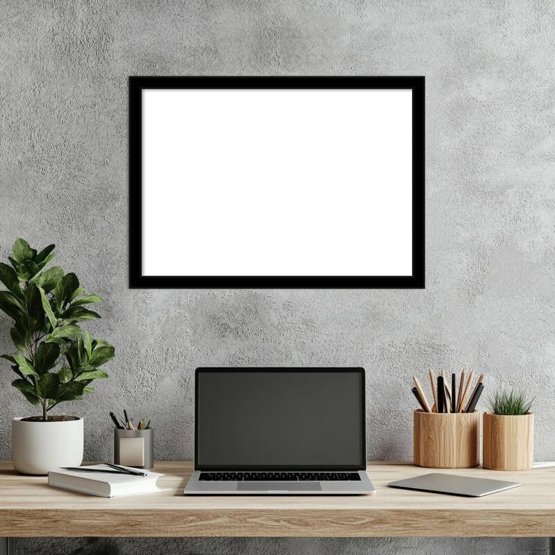 Amanti Art Jet Black Framed Dry Erase Magnetic Board