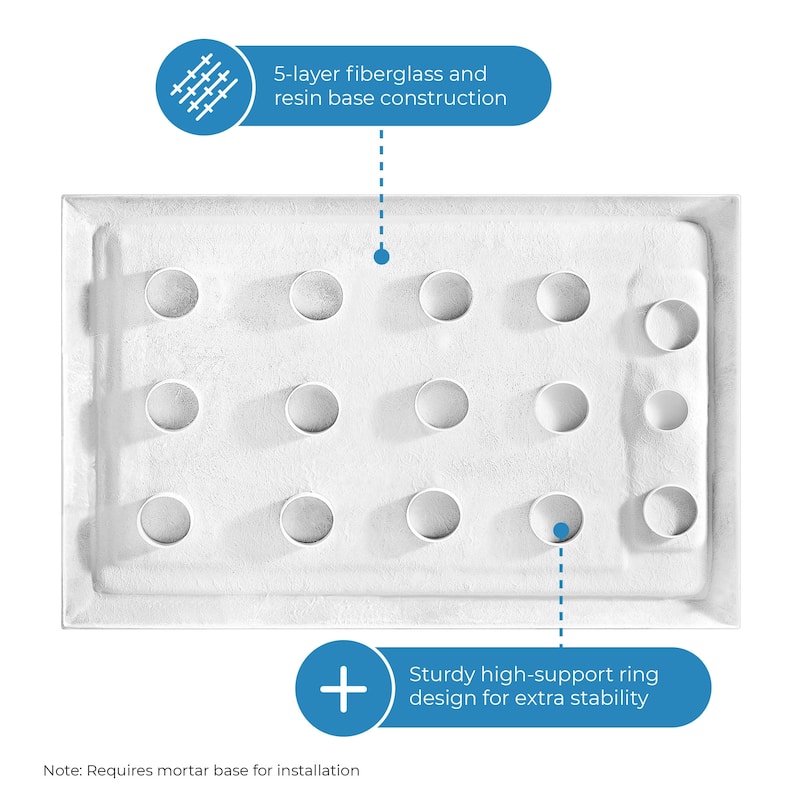 OVE DECORS Adena White Shower Base 60x36 in white