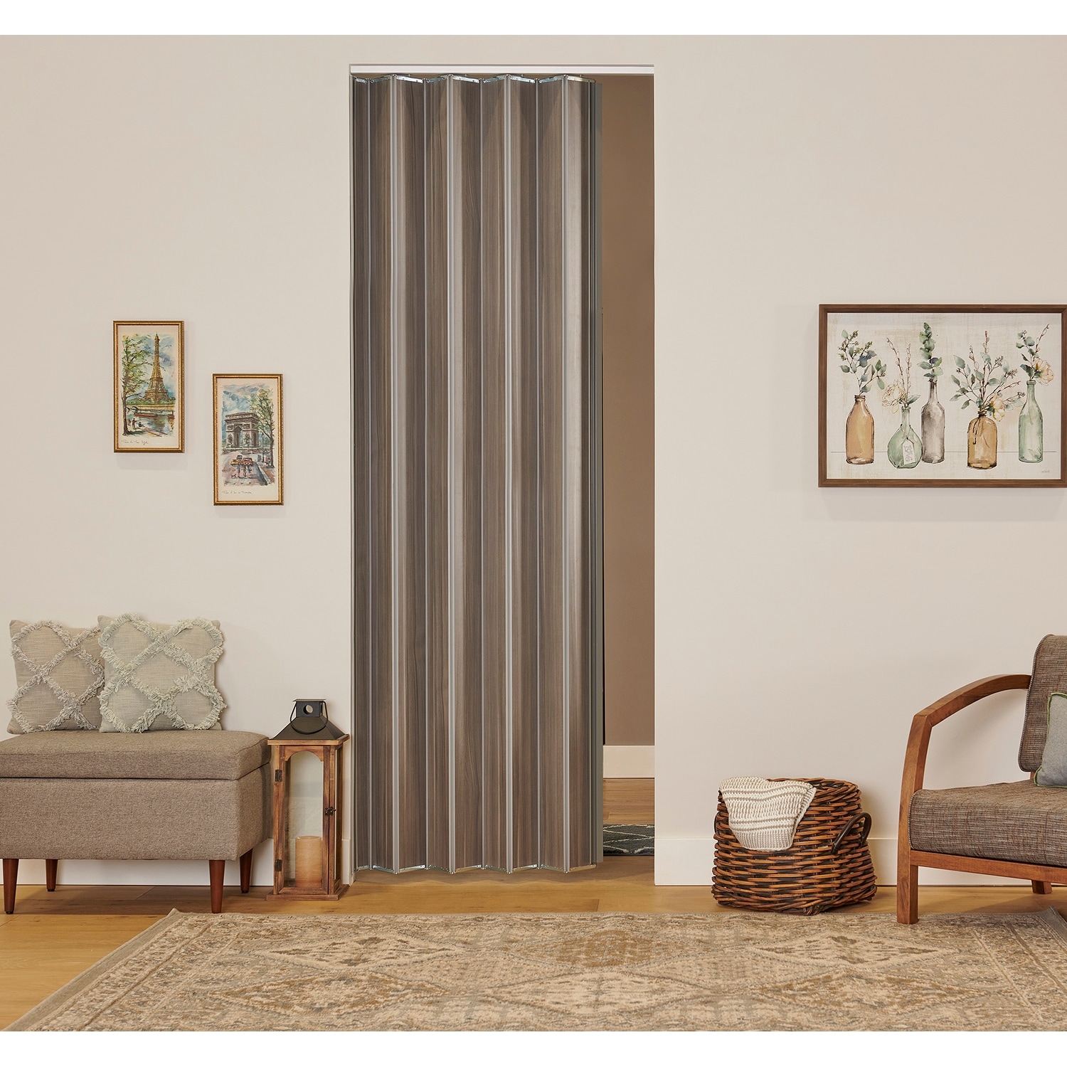 Spectrum Woodshire Driftwood MDF Folding Closet Door Accordion Door 48 x 96