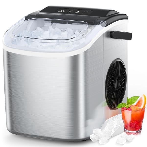 Ice Maker Countertop, Stainless Steel Portable Ice Maker Machine with