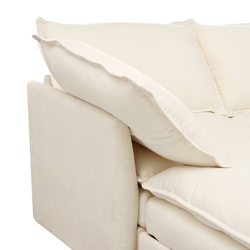 126" 6-Piece Modular Sofa Bed with Storage and Double-Layer Cushions