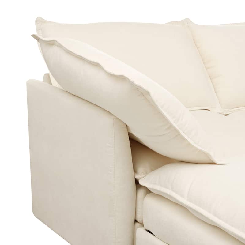 6-Piece Modular Sofa Bed 126" with Under-Seat Storage, Faux Cushions