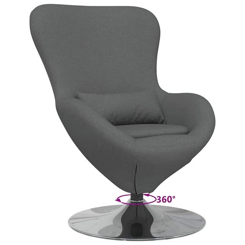 vidaXL Egg Chair Black/Dark Grey Fabric - 24.8 x 28.7 x 35.4