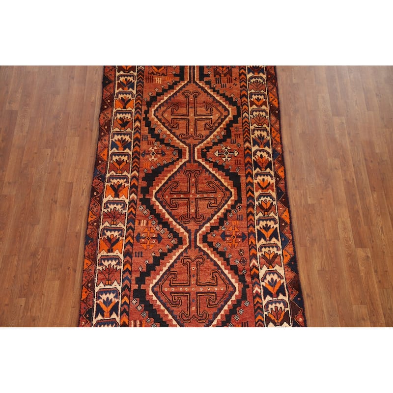 Hand Knotted Oriental 100% Wool Carpet Traditional Tribal Oranges & Rust Lori Area Rug - 8' 2'' X 4' 3''
