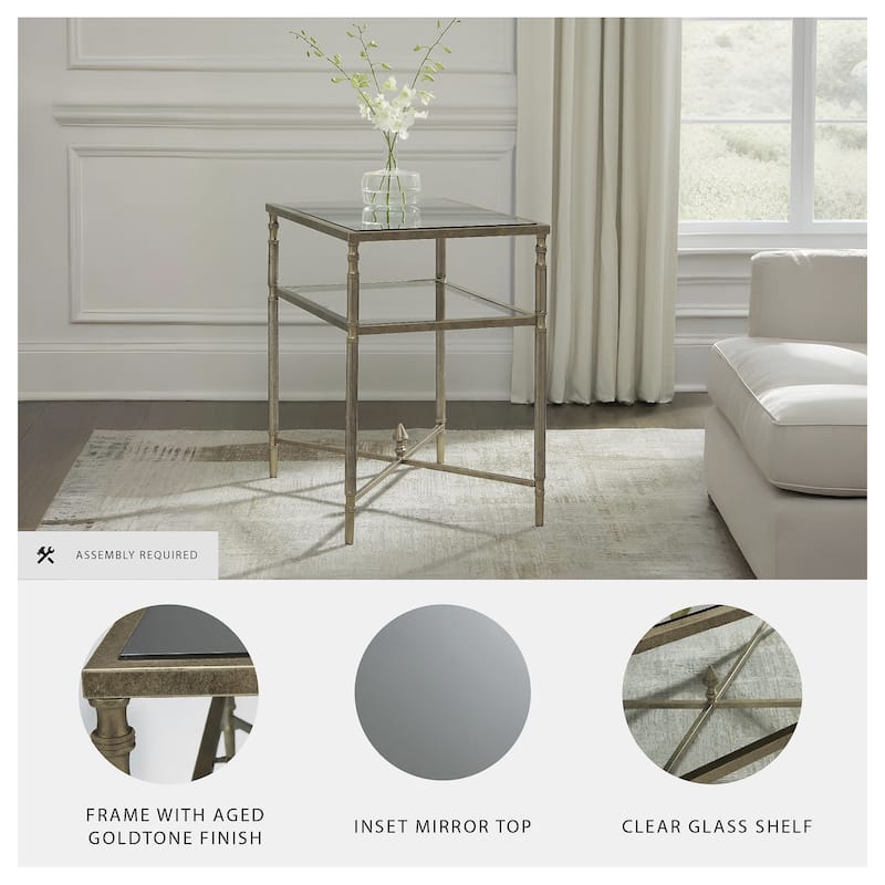 Signature Design by Ashley Cloverty Gold End Table - 25.75" W x 18" D x 26" H