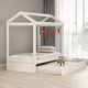 preview thumbnail 1 of 6, House Kids Bed with Trundle, Customizable Eaves Design, Decorate & Save Space, White