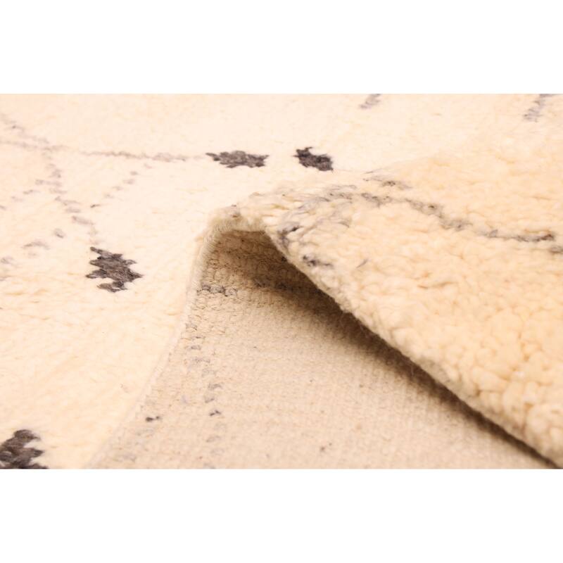 ECARPETGALLERY Hand-knotted Tangier Cream Wool Rug - 7'10 x 10'0