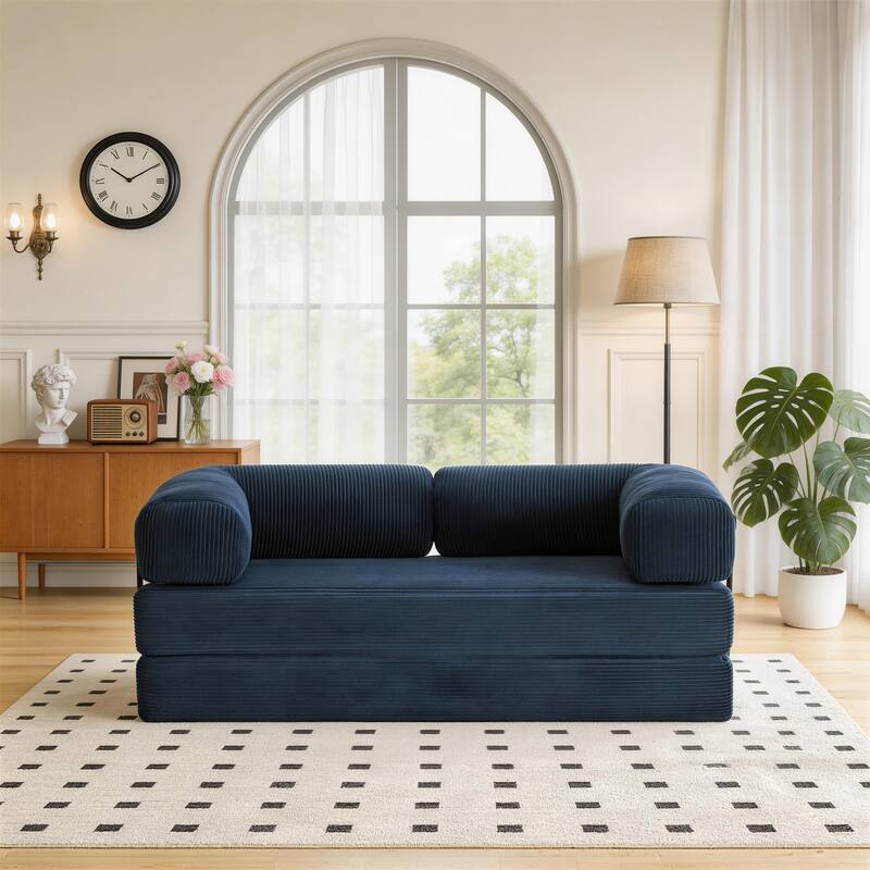 Corduroy Large Couch Convertible Floor Sofa Bed Sleeper