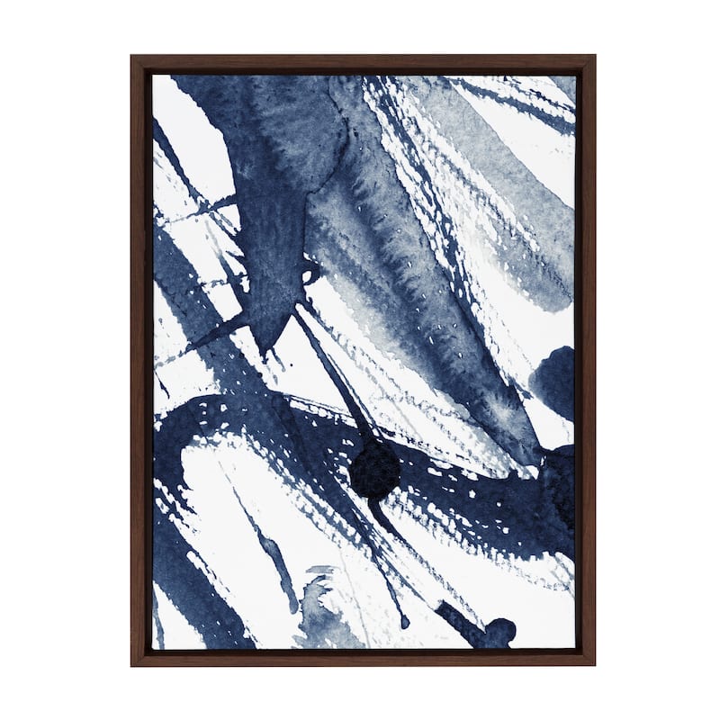 Kate and Laurel Sylvie Indigo Framed Canvas by Amy Peterson Art Studio