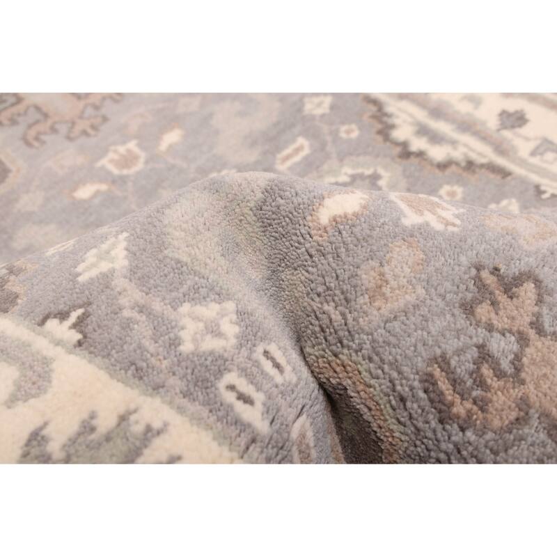 ECARPETGALLERY Hand-knotted Royal Oushak Grey Wool Rug - 2'6 x 11'9