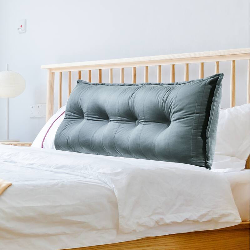 WOWMAX Decorative Body Pillow Button Tufted Headboard Reading Support Back Pillow