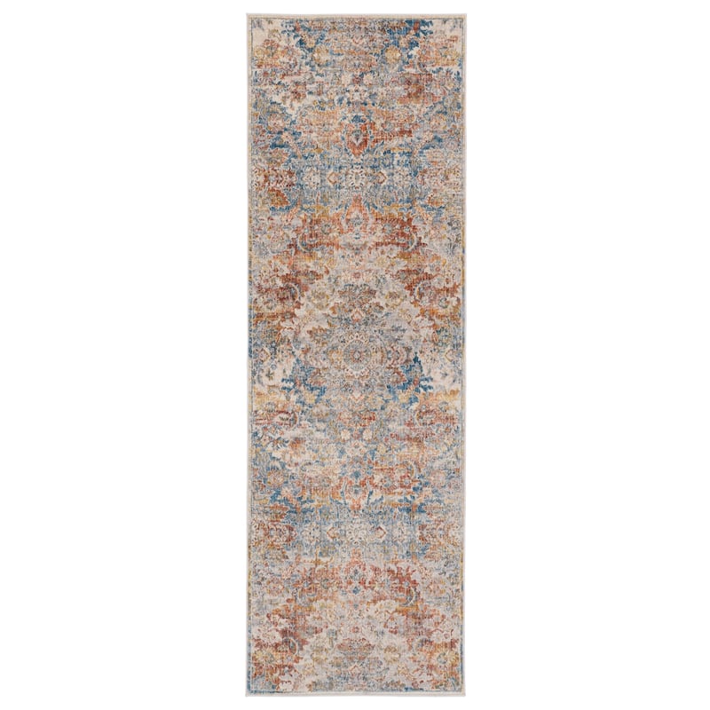 Jemsa Medallion Blue/ Orange Area Rug