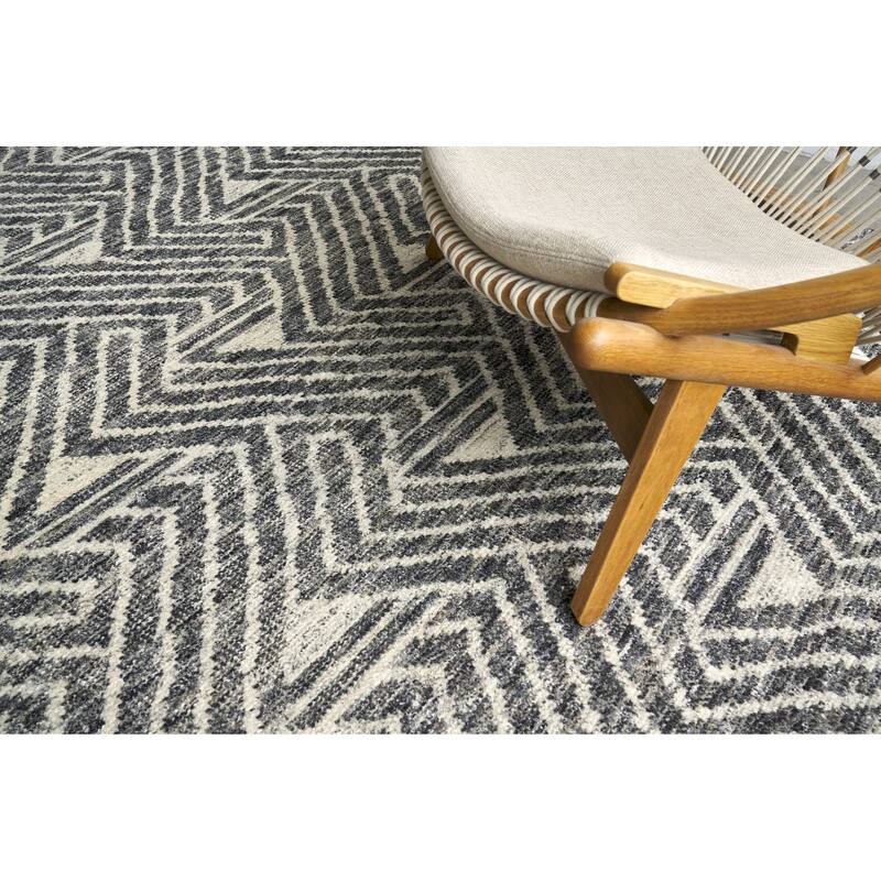 EXQUISITE RUGS Eaton Hand-knotted Wool/Bamboo Silk Silver/Grey/Ivory Area Rug.