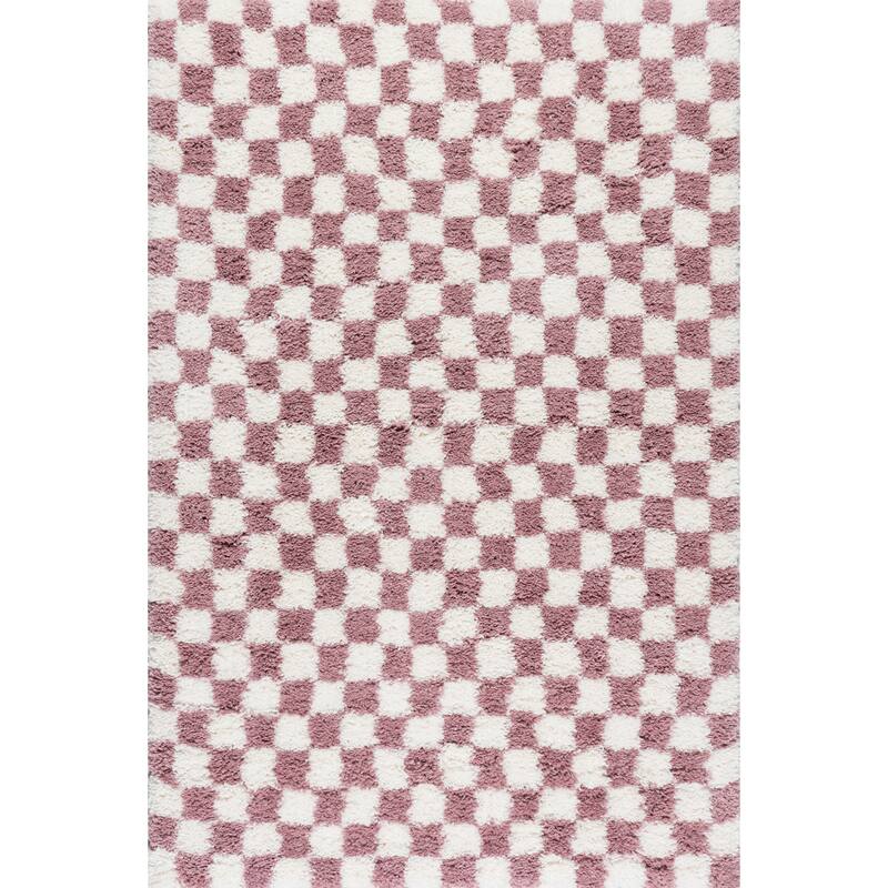 Nuloom Adelaide Mid-Century Checkered Shag Area Rug