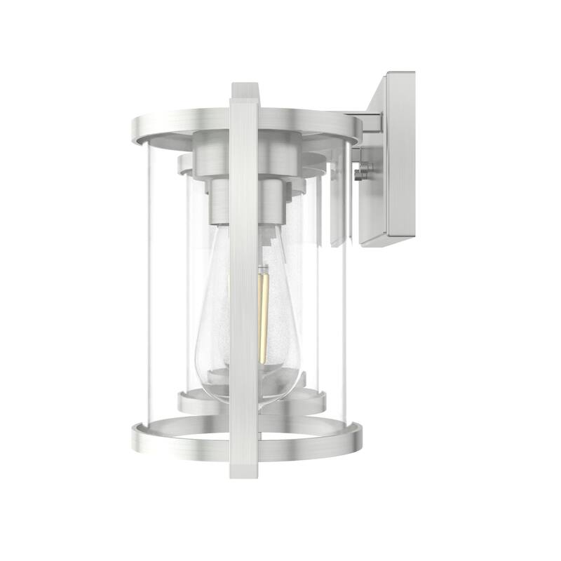 Hunter Astwood Bathroom Vanity Light, Clear Cylinder Glass, Damp Rated, Caged - Contemporary, Transitional, Art-Deco