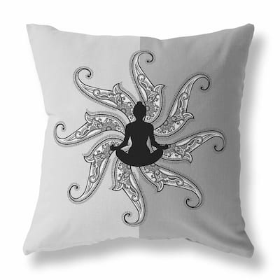 Silver And Dark Mystic Silence Faux Suede Throw Pillow Zipper