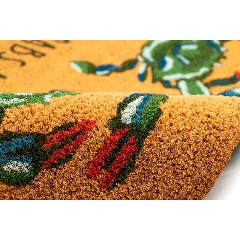 Liora Manne Natura No Crabs Allowed Outdoor Mat Natural 18"X30"