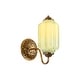 preview thumbnail 9 of 23, 1-Light Vintage Aged Antique Brass Finish Lantern Shaped Wall Light with Milk/Green Glass for Bedroom, Hallways
