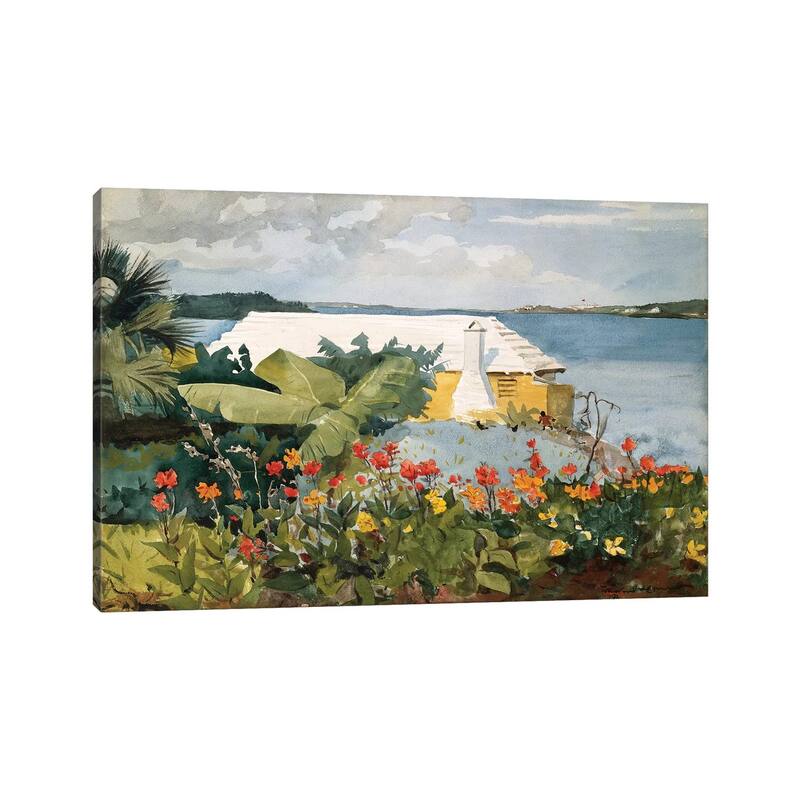 iCanvas "Flower Garden And Bungalow, Bermuda, 1889" by Winslow Homer Canvas Print