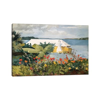 iCanvas "Flower Garden And Bungalow, Bermuda, 1889" by Winslow Homer Canvas Print