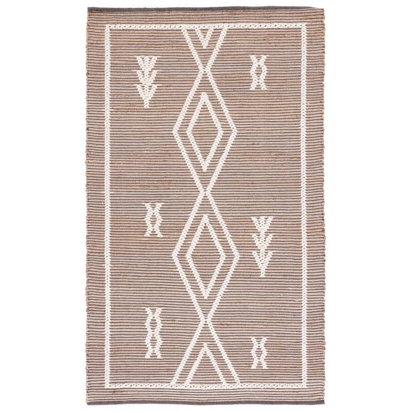 SAFAVIEH Handmade Flatweave Natural Fiber Prudencia Jute & Wool - 6' x 6' Square - Natural/Ivory - Square