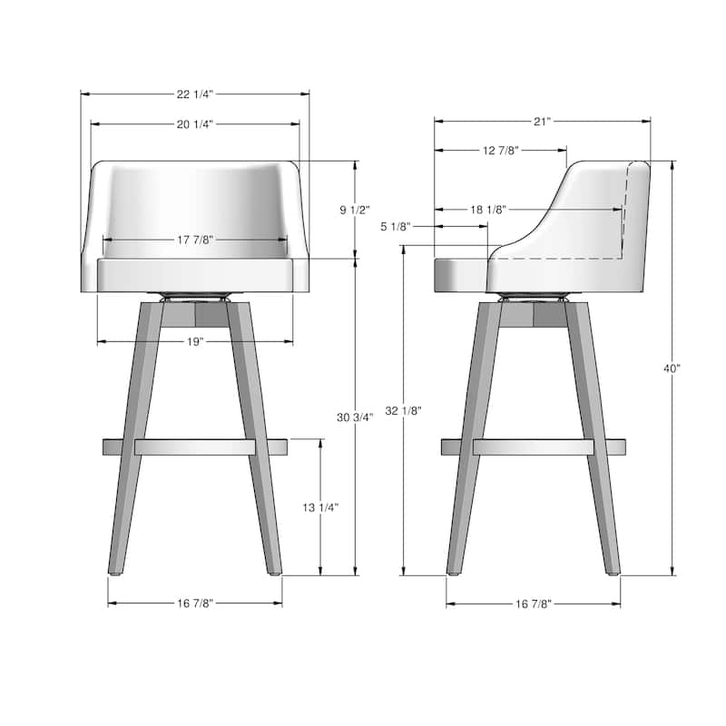 Amisco Nolan Swivel Counter and Bar Stool