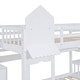 preview thumbnail 9 of 7, Twin Over Twin Castle Style Bunk Bed Kids Bed with 2 Drawers 3 Shelves and Slide Kids Furniture, White