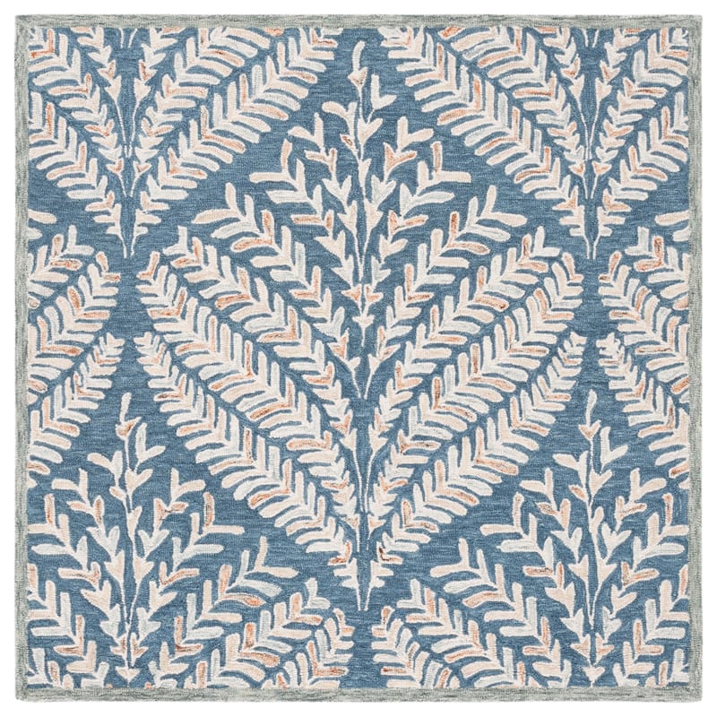 SAFAVIEH Handmade Capri Kert Wool Rug - 7' Square - Grey/Ivory