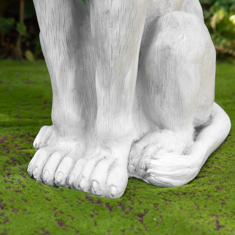 Glitzhome 36.25"H Oversized MGO Bronze/White/Black Sitting Lion Garden Statue