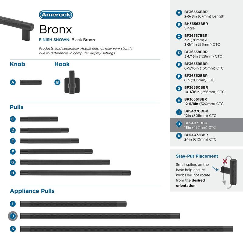 Amerock BP54071 Bronx 18" Center to Center Bar Cabinet Pull