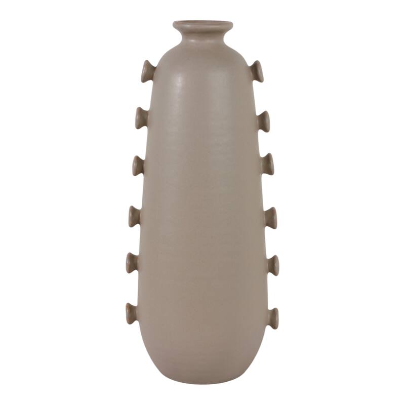 Stoneware Vase Unique Artistic Side Detailing Contemporary Home Decor