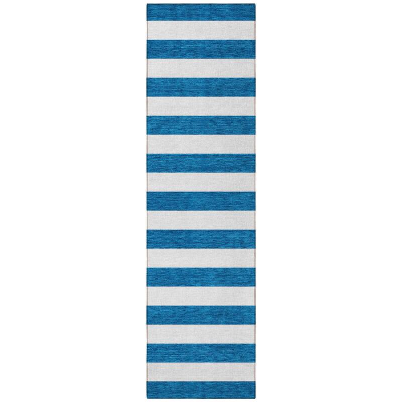 Rana Stripe Weather Resistant Blended Style Outdoor Rug
