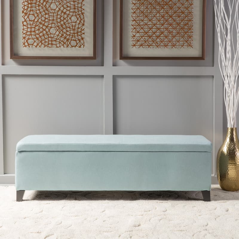 Cleo Fabric Storage Ottoman Bench by Christopher Knight Home - Blue