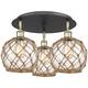 Option Black Antique Brass / Clear Glass with Brown Rope