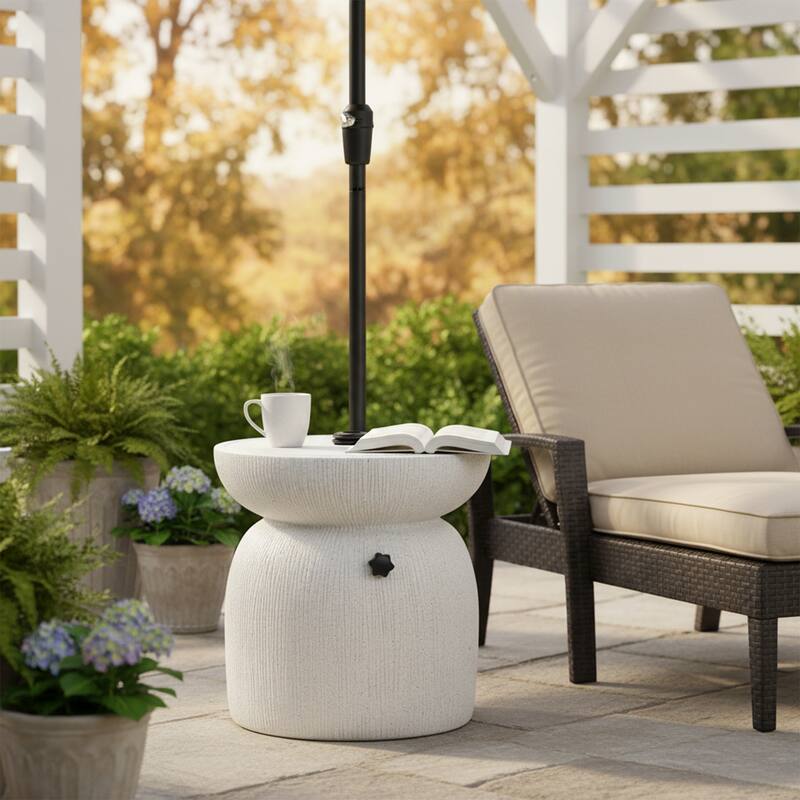 Christopher Knight Home - Odelia Modern Outdoor MGO Side Table Umbrella Base with Sand-Filling Stability