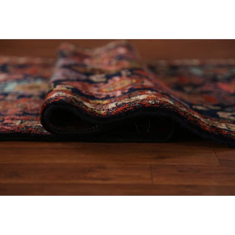 Malayer Minakhani Persian Vintage Runner Rug Handmade Wool Carpet - 3'4" x 16'7"