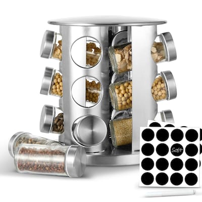 Cheer Collection Rotating Spice Rack with 12 Jars