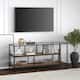 Option 55" Blackened Bronze Glass Top/Rustic Oak Shelves