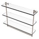preview thumbnail 16 of 53, Allied Brass Foxtrot Collection 16 Inch Triple Tiered Glass Shelf with Integrated Towel Bar