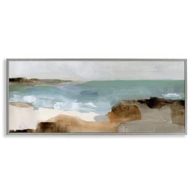 Stupell Abstract Ocean Wave Landscape Muddy Earth Tones Framed Wall Art - Grey