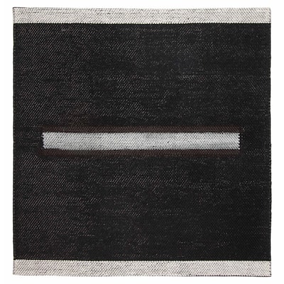 ECARPETGALLERY Braid weave Sienna Black Wool Rug - 5'9 x 6'0