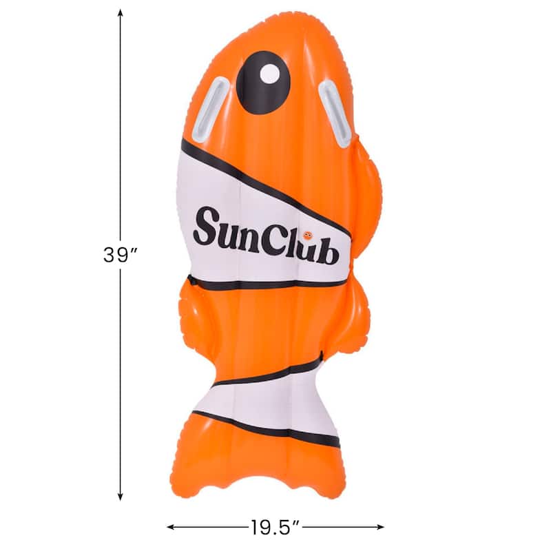 Inflatable Clown Fish Swimming Kickboard - 39" - Orange and White