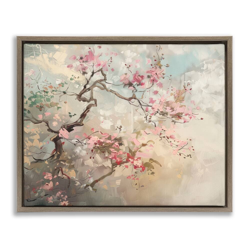 Stupell Wild Cherry Blossoms Tree Framed Floater Canvas Wall Art Design By Arlington Prints
