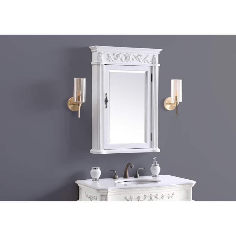Roman 25" Antique White Medicine Cabinet