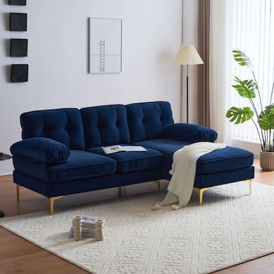 83" Modern Sectional Sofas Couches Velvet L Shaped Couches